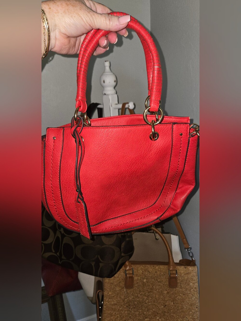 SOLE SOCIETY Red Leather Bag